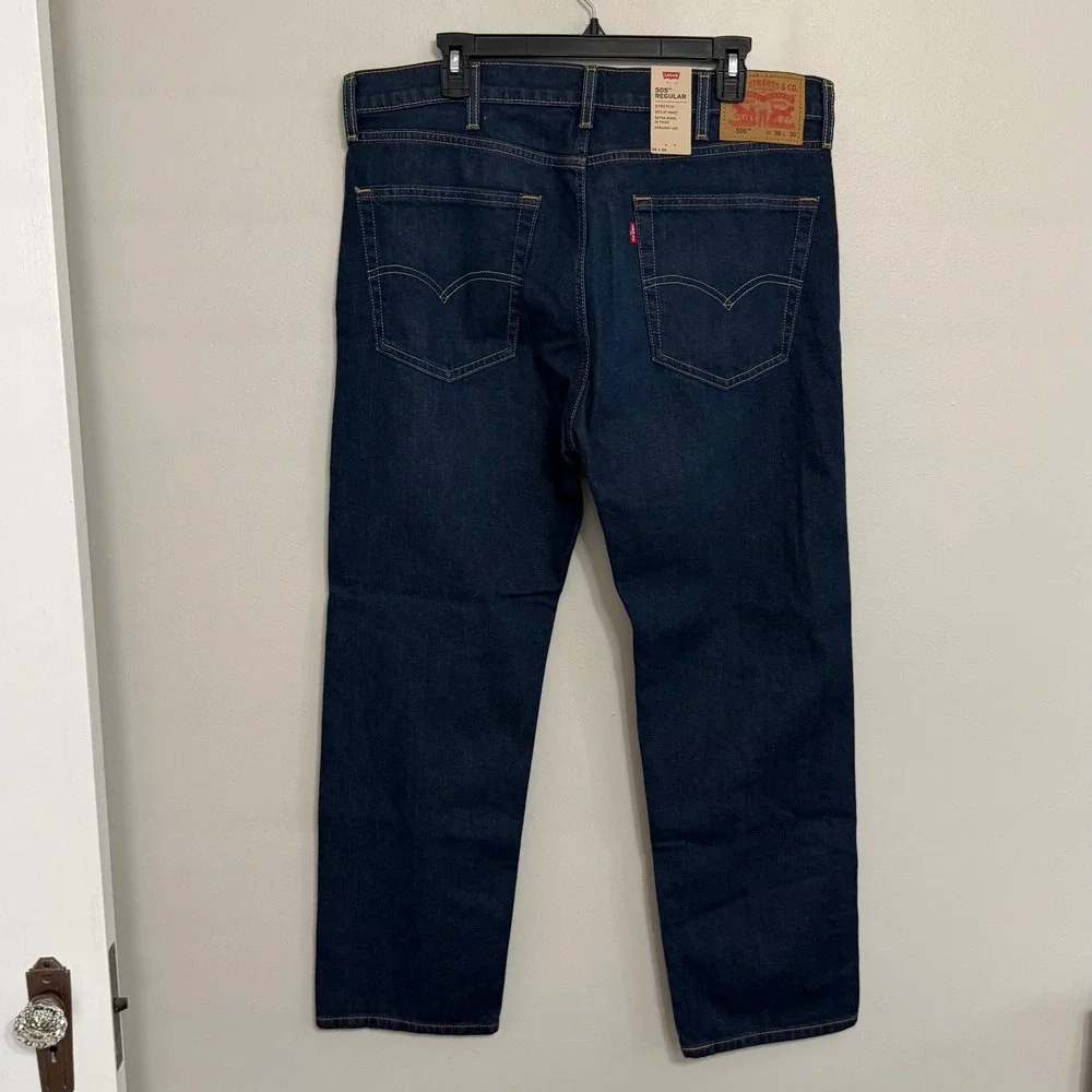 NEW Levi's 505 Men 38x30 (Actual 36x29) Regular Fit Stretch Straight Jeans *Read